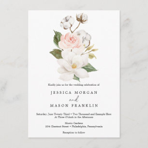 Faire-part de mariage de coton Magnolia