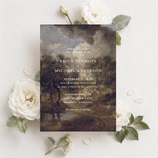 Faire-part de mariage de cottage moderne, beaux-ar