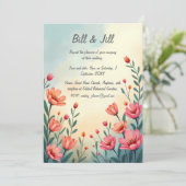 Faire-part de mariage de coucher de soleil Fleur s (Debout devant)
