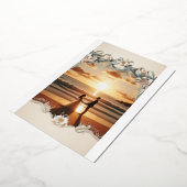 Faire-part de mariage de coucher de soleil sur la  (Rotation)