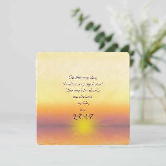 Faire-part de mariage de coucher du soleil (Debout devant)