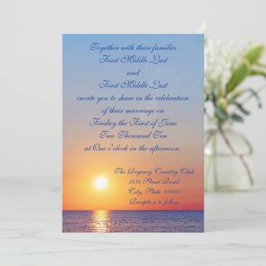 Faire-part de mariage de coucher du soleil (Debout devant)