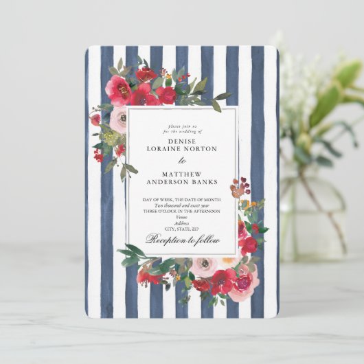 Faire-part de mariage de couleur Denim foncé (Debout devant)