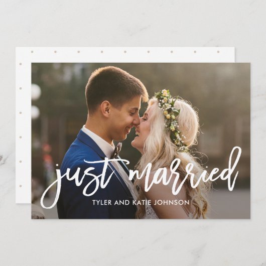 Faire-part de Mariage de couleur modifiable de cha (Devant / Derrière)