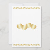 Faire-part de mariage de couleur or Heart Design (Dos)
