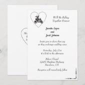 Faire-part de mariage de couple à moto (Devant / Derrière)
