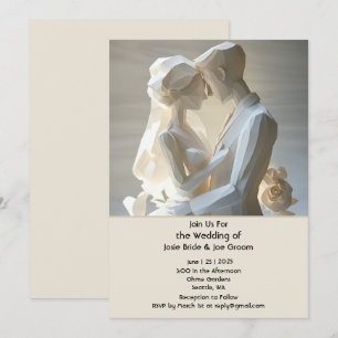 Faire-part de mariage de couple sculpté