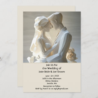 Faire-part de mariage de couple sculpté