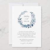 Faire-part de mariage de couronne d'azur sauvage (Devant)