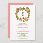 Faire-part de mariage de couronne de fleurs (Devant / Derrière)