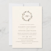 Faire-part de mariage de couronne de monogramme | (Devant)