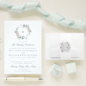 Faire-part de mariage de couronne de monogramme fl