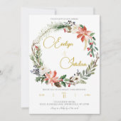 Faire-part de mariage de couronne de Noël (Devant)