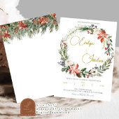 Faire-part de mariage de couronne de Noël