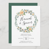 Faire-part de mariage de couronne de Roses de pêch (Devant / Derrière)