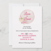 Faire-part de mariage de couronne de roses rouges (Devant)