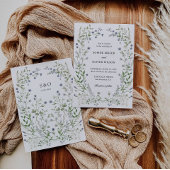 Faire-part de mariage de couronne Fleur sauvage bl