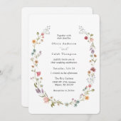 Faire-part de mariage de couronne Fleur sauvage él (Devant / Derrière)