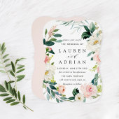 Faire-part de mariage de couronne florale à ressor