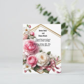 Faire-part de mariage de couronne géométrique Rose (Debout devant)