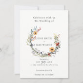 faire-part de mariage de couronne mariage fleur sa (Devant)