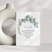 Faire-part de mariage de couronne verte