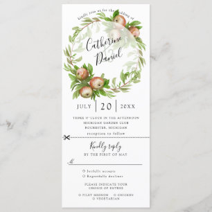 Faire-part de mariage de couronnes Apple avec rsvp