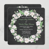 Faire-part de mariage de couronnes florales blanch (Devant / Derrière)