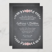 Faire-part de mariage de couronnes florales de Cha (Devant / Derrière)