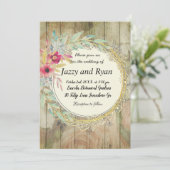 Faire-part de mariage de courre florale rustique (Debout devant)