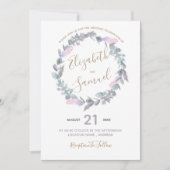 Faire-part de mariage de courre pourpre d'aquarell (Devant)