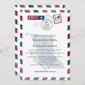 Faire-part de mariage de courrier aérien de la Col (Devant / Derrière)