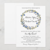 Faire-part de mariage de courroie d'aquarelle flor (Devant / Derrière)