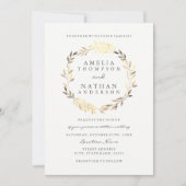 Faire-part de mariage de courroie dorée moderne (Devant)