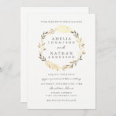 Faire-part de mariage de courroie dorée moderne (Devant / Derrière)