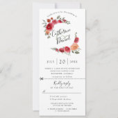 faire-part de mariage de courroie florale aquarell (Devant)