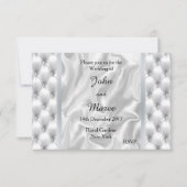 Faire-part de mariage de courtepointe en satin bla (Devant)