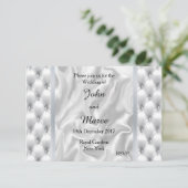 Faire-part de mariage de courtepointe en satin bla (Debout devant)