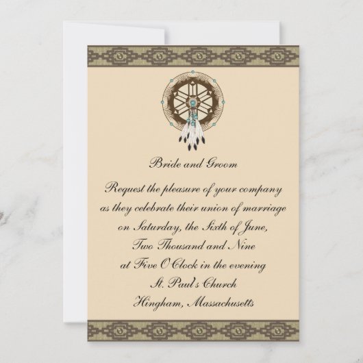 Faire-part de mariage de coutume de Dreamcatcher (Devant)