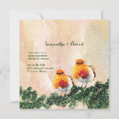 Faire-part de mariage de coutume de merles de Noël (Dos)