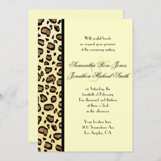 Faire-part de mariage de coutume d'empreinte de (Devant / Derrière)