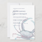 Faire-part de mariage de crabe bleu (Devant)