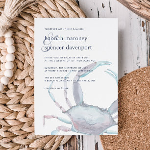 Faire-part de mariage de crabe bleu