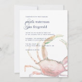 Faire-part de mariage de crabe rouge (Devant)