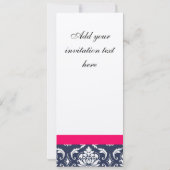 Faire-part de mariage de crème rose bleue au monog (Dos)