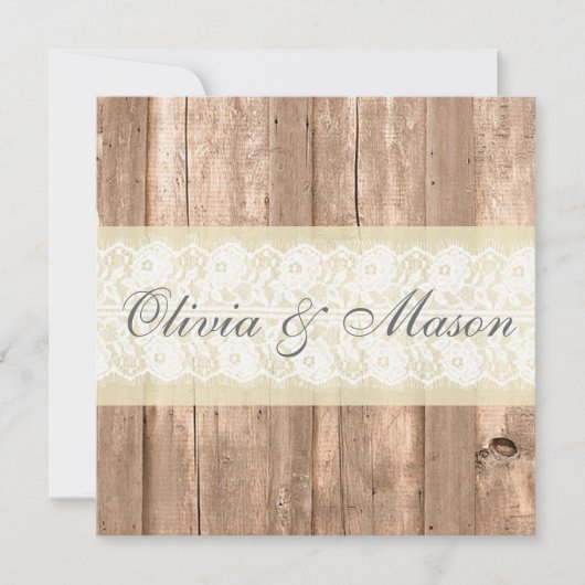 Faire-part de mariage de Crème rustique Chic Shabb (Devant)