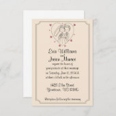 Faire-part de mariage de croquis de coeur de (Devant / Derrière)