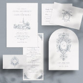 Faire-part de mariage de croquis du site de l'égli