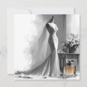 Faire-part de mariage de croquis romantique Vintag