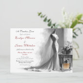 Faire-part de mariage de croquis romantique Vintag (Debout devant)